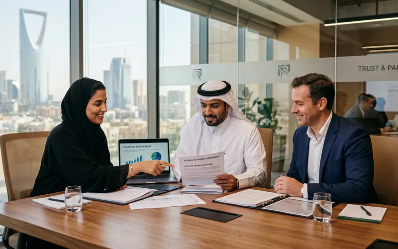 Alpha Oak Partners team advising clients on Saudi Arabia market entry and company formation